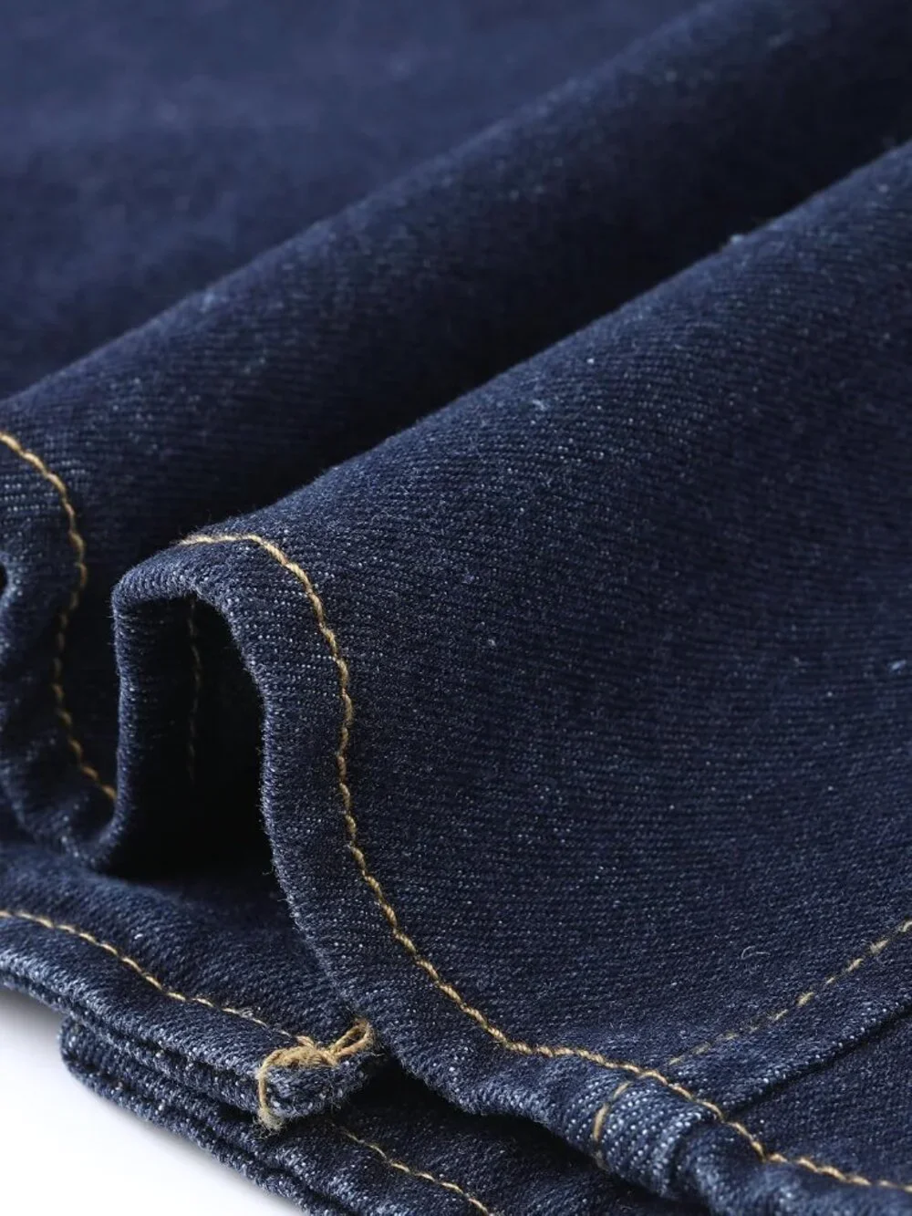Women's Deep Blue Stand Collar Long Sleeve Denim Jackets Flap Chest Pockets